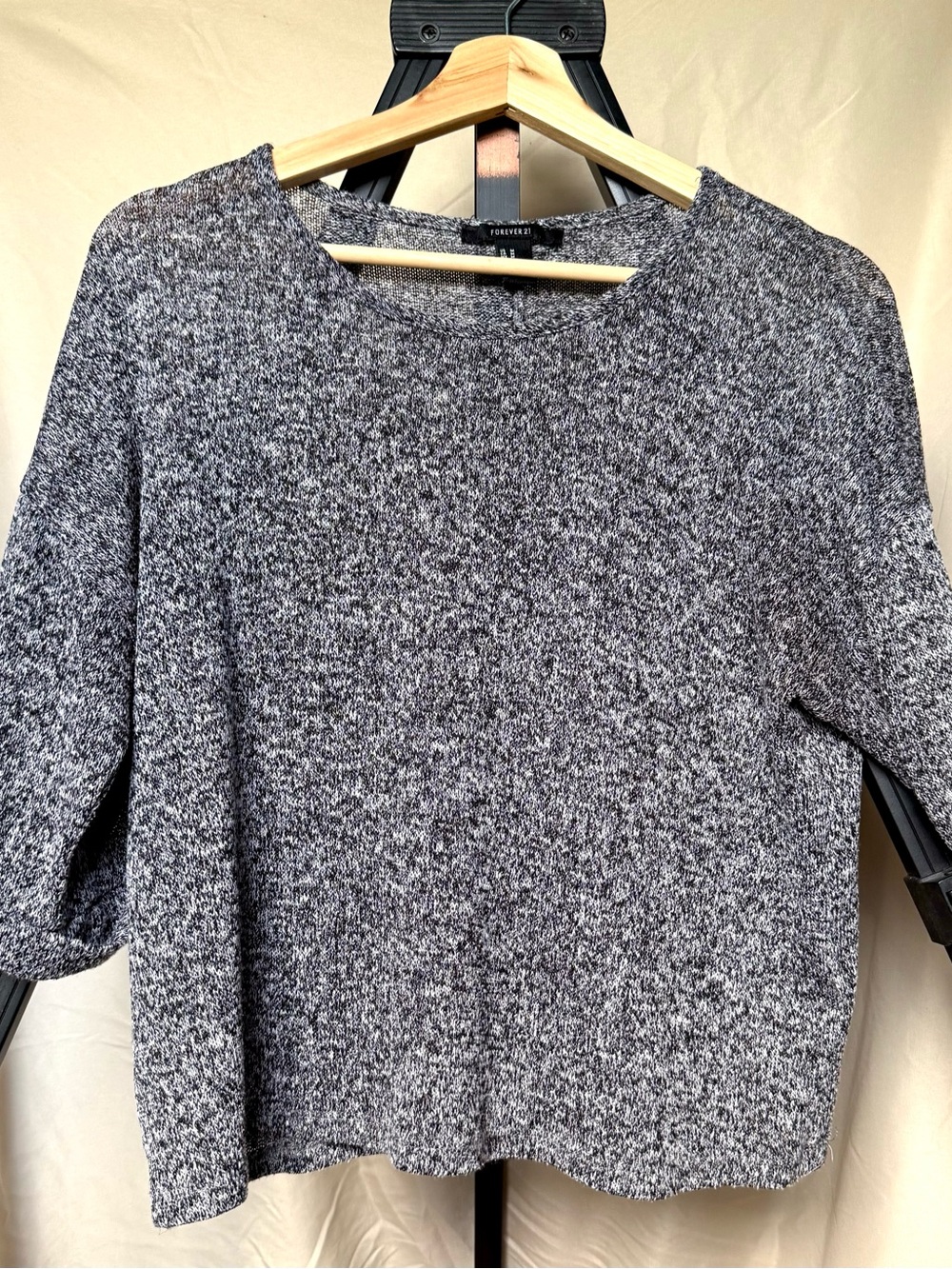 Heathered Gray Knit Sweater Top